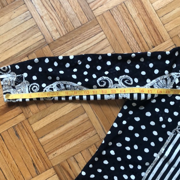 Vintage Carlisle black & cream SILK  blouse (size 12) - Picture 9 of 12